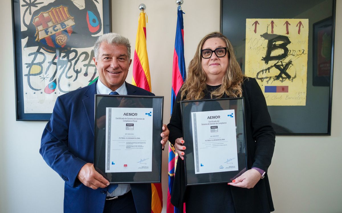 FC Barcelona, first sports organisation to obtain maximum possible compliance guarantees